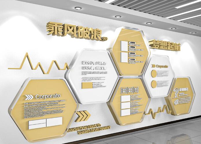 公司文化墙设计方案模板(图2) 企业文化发展历程公司文化墙