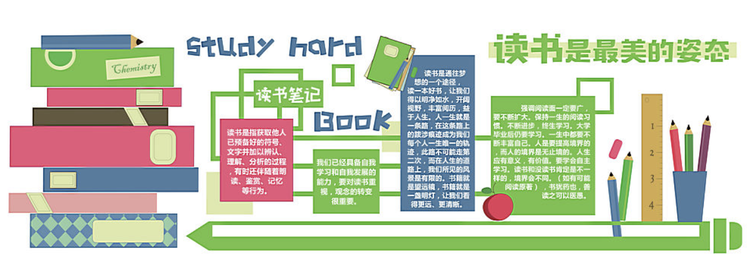 小清新校园读书文化墙设计(图3)